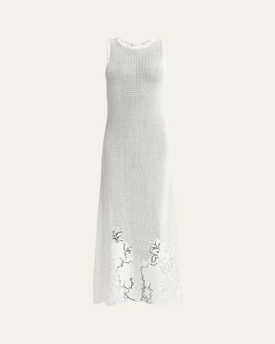 Crochet Floral Sleeveless Maxi Dress